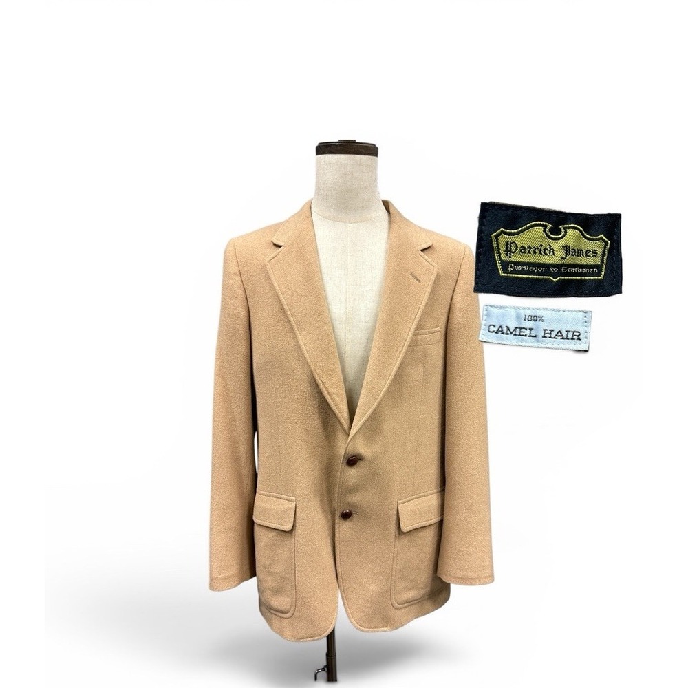 Patrick‎ James 100% Camel Hair Blazer Sports Coat 42R Tan Brown USA 2 Button